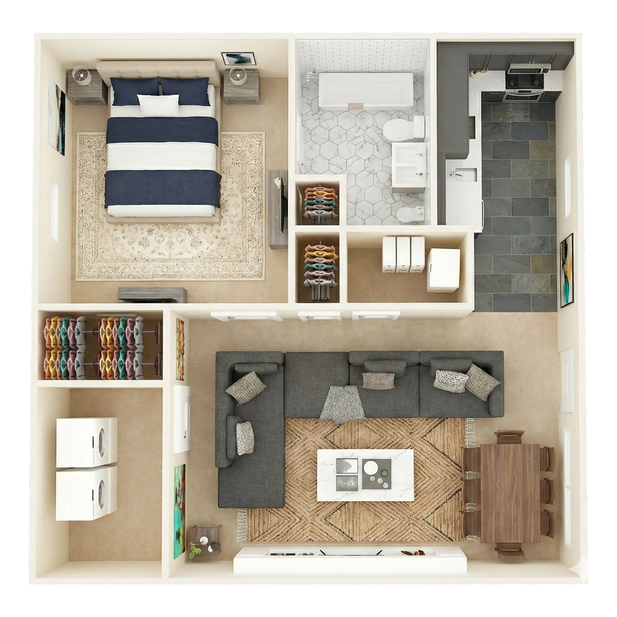 One bedroom apartment floor plan